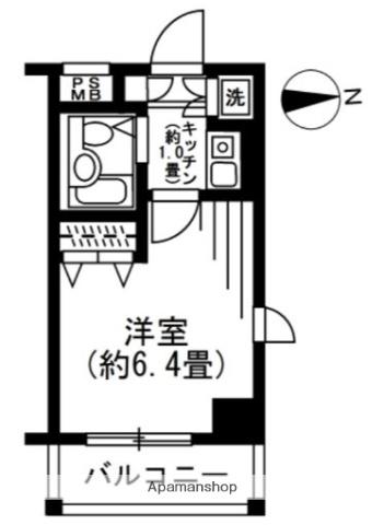 SOCIETY宮前平(1K/2階)の間取り写真