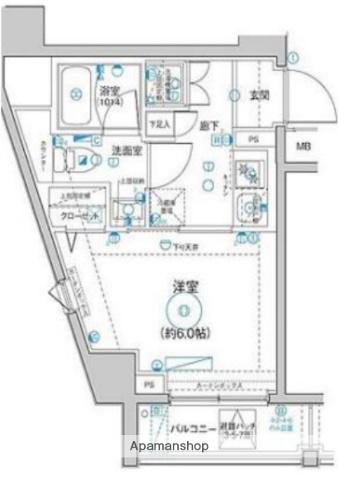 LEA横濱山手壱番館(1K/6階)の間取り写真