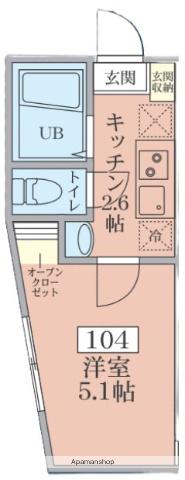 フェンテ本郷台(1K/1階)の間取り写真