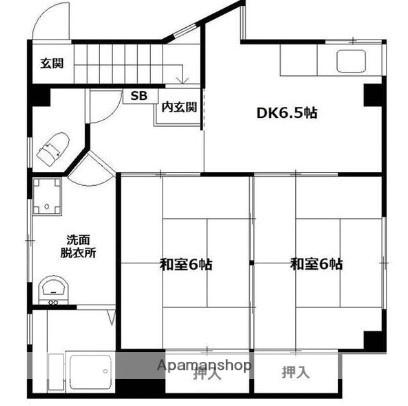 清田アパート(2DK/3階)の間取り写真