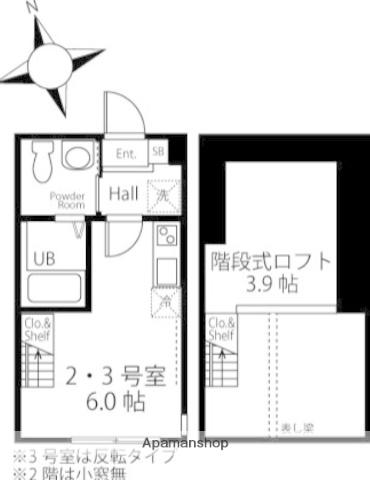 ハーミットクラブハウス能見台(ワンルーム/1階)の間取り写真