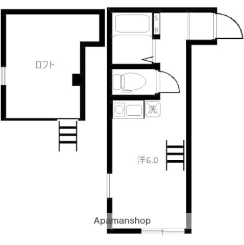 ユナイト金沢キャロルガーデンズ(ワンルーム/2階)の間取り写真