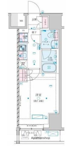 GENOVIA川崎Ⅶ(1K/2階)の間取り写真