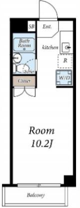 アーバンハイツ(ワンルーム/2階)の間取り写真