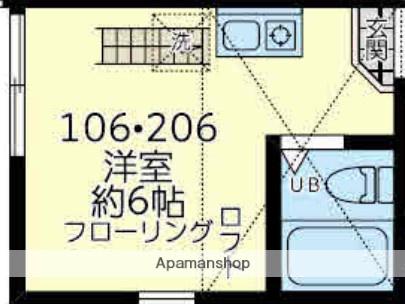 ユナイト新横浜トーマス・グラバー(ワンルーム/2階)の間取り写真
