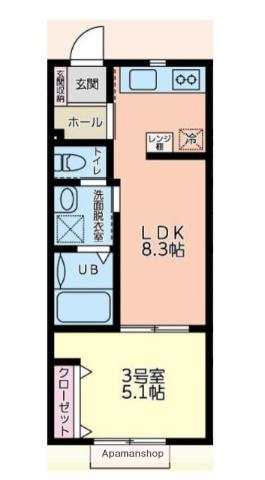 LA LUCE中山(1LDK/1階)の間取り写真