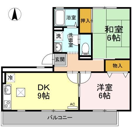 セゾン西橋本(2DK/2階)の間取り写真