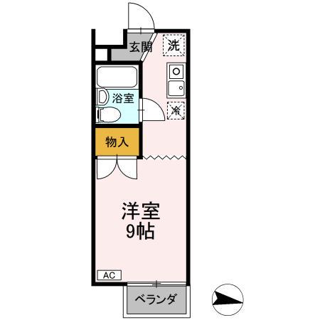 シーサイド金沢(ワンルーム/2階)の間取り写真