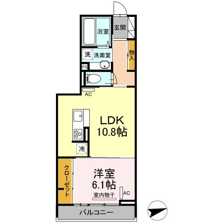 ソフィアガーデン(1LDK/2階)の間取り写真