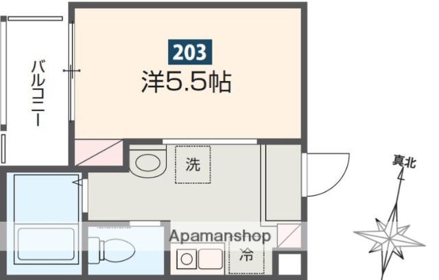 MELDIA矢部(1K/2階)の間取り写真