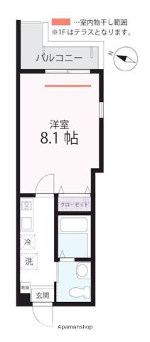 ハーミットクラブハウスカタリーナ(1K/3階)の間取り写真