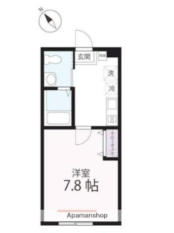 ハーミットクラブハウスSWING(1K/1階)の間取り写真