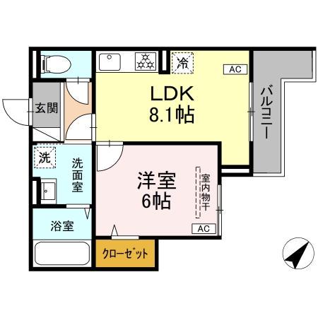 D PAINA HINO(1LDK/3階)の間取り写真