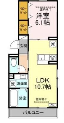 SAME SKY(1LDK/1階)の間取り写真