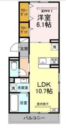 SAME SKY(1LDK/2階)の間取り写真