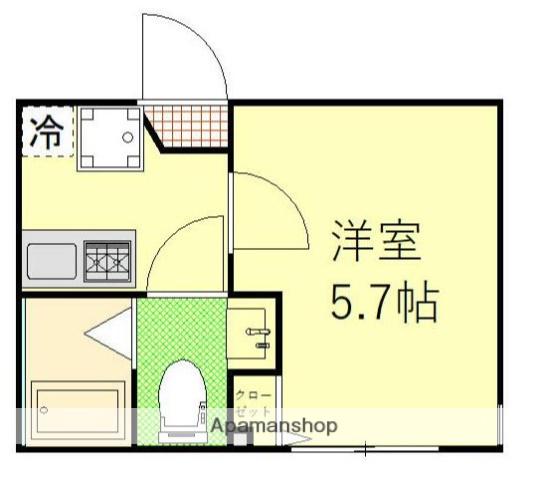 フォーマルハウト西横浜(1K/2階)の間取り写真