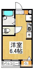 MELDIA新百合ヶ丘(1K/1階)の間取り写真