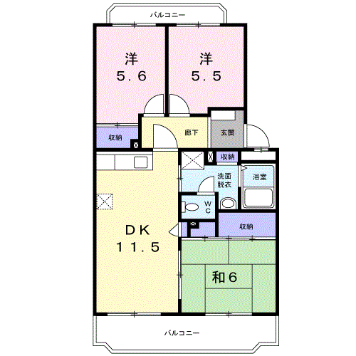 D.Y.東戸塚(3LDK/3階)の間取り写真