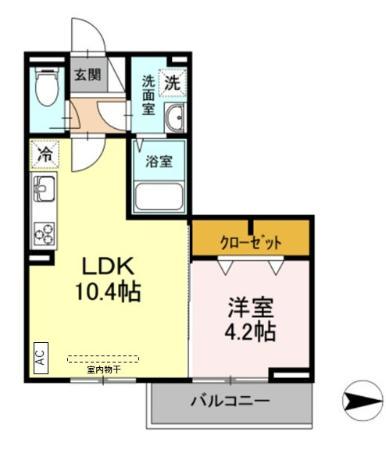 サンライズ(1LDK/2階)の間取り写真