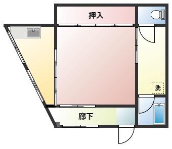 浅野アパート(1K/1階)の間取り写真