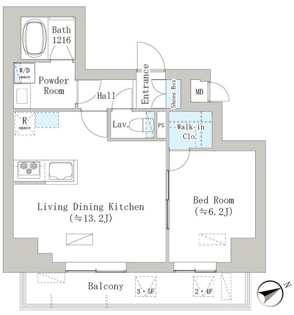 グレースティリア(1LDK/5階)の間取り写真