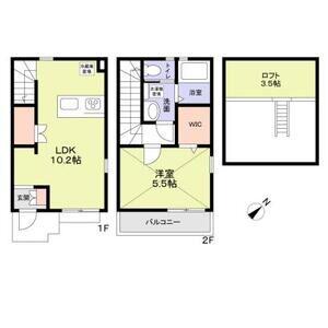 プラージュ材木座(1LDK)の間取り写真