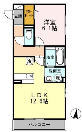 ジュネス中河原 3階階 間取り