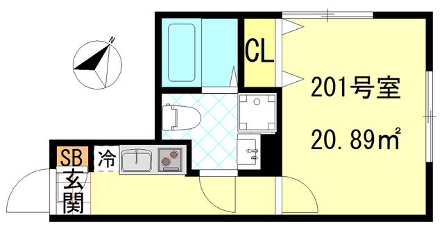 CFジオーレ川崎アネックス(1K/2階)の間取り写真