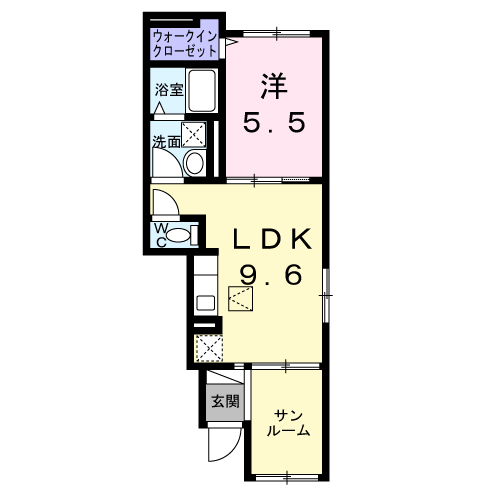 グレースヒル(1LDK/1階)の間取り写真