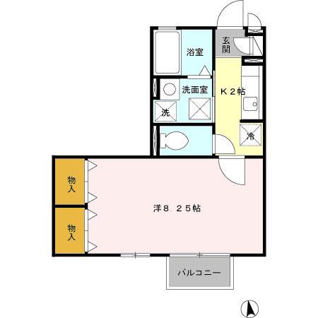 グランドソレイユ(1K/1階)の間取り写真