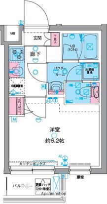 GENOVIA町田(1K/1階)の間取り写真