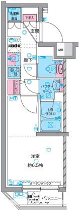 GENOVIA町田(1K/2階)の間取り写真