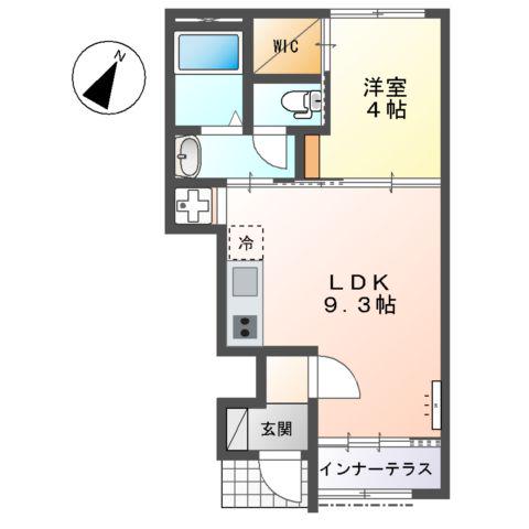 GRAND POIRE(1LDK/1階)の間取り写真