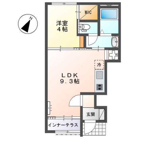 GRAND POIRE(1LDK/1階)の間取り写真