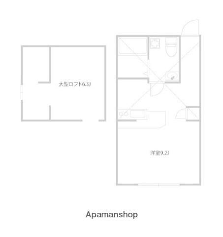 プリマ十番館(ワンルーム/2階)の間取り写真