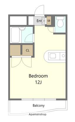 第2山美ビル(ワンルーム/3階)の間取り写真