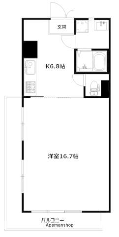 パンテオン西谷(1K/2階)の間取り写真