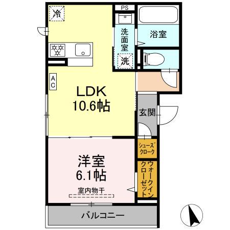 D PAINA 小机町II(1LDK/2階)の間取り写真