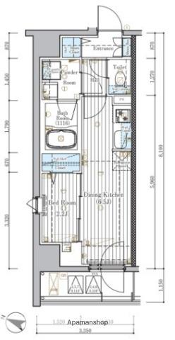 ミライズ横濱サウスレジデンス(1DK/4階)の間取り写真