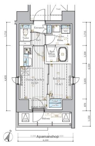 ミライズ横濱サウスレジデンス(1DK/11階)の間取り写真