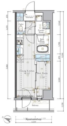ミライズ横濱サウスレジデンス(1DK/9階)の間取り写真