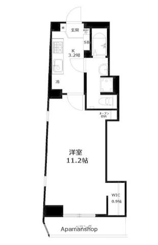 ホワイトビル(1K/4階)の間取り写真