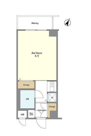 TS GARDEN武蔵小杉(ワンルーム/1階)の間取り写真