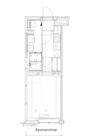 GENOVIA二子新地(1K/1階)の間取り写真
