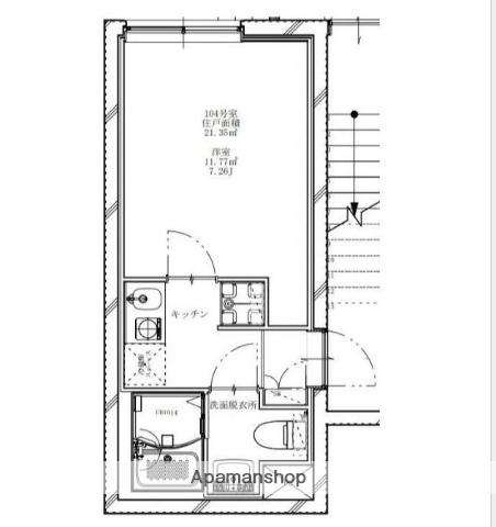 フラシア新蒲田(1K/1階)の間取り写真