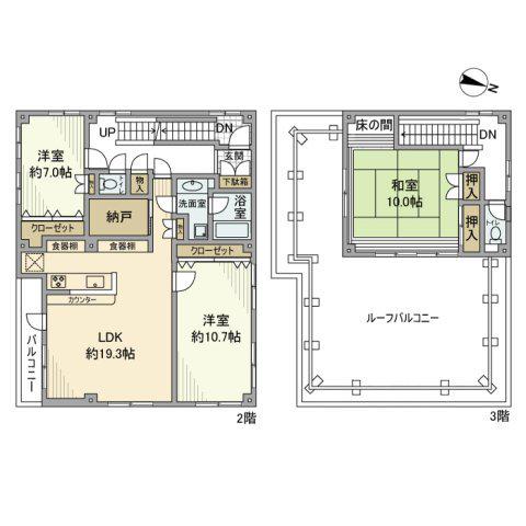 宮田ビル(3LDK/2階)の間取り写真