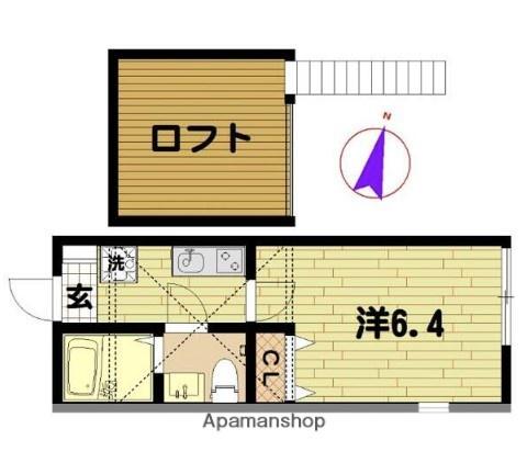 ドミール追浜南(1K/2階)の間取り写真