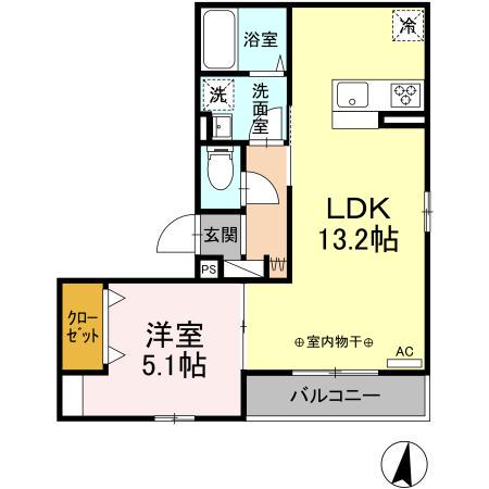 ルポ湘南(1LDK/3階)の間取り写真