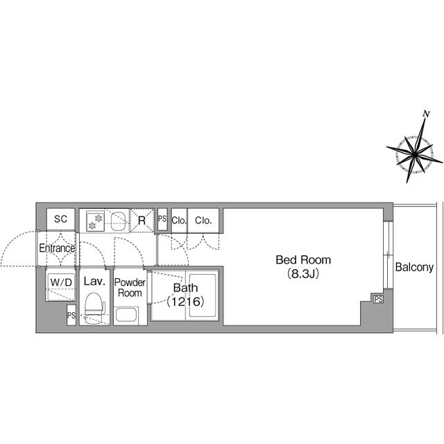 コンフォリア・リヴ南六郷(1K/4階)の間取り写真