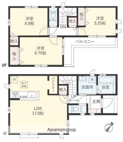 横浜市ブルーライン 弘明寺駅(横浜市営) 徒歩13分 2階建 築1年(3LDK)の間取り写真